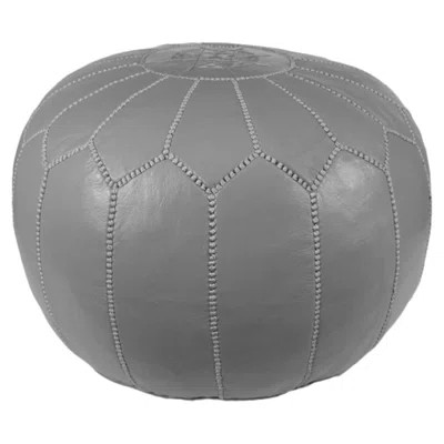 Mouassine Pouf Leather Ottoman Upholstery: Grey | Wayfair North America