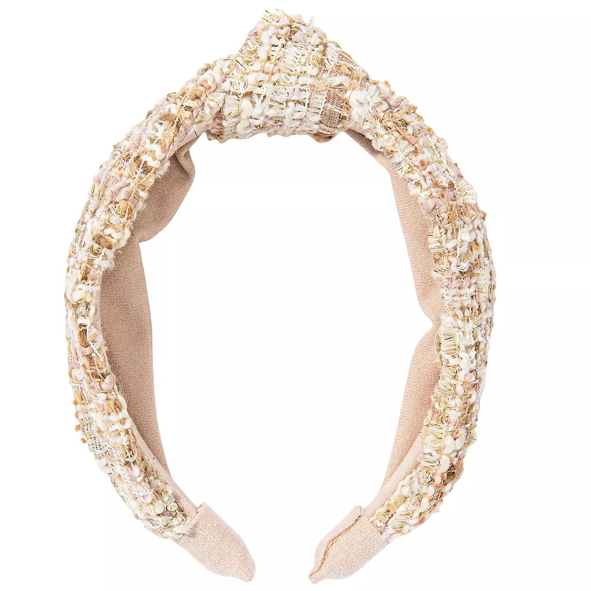 LC Lauren Conrad Tan and Pink Tweed Top Knot Headband | Kohl's