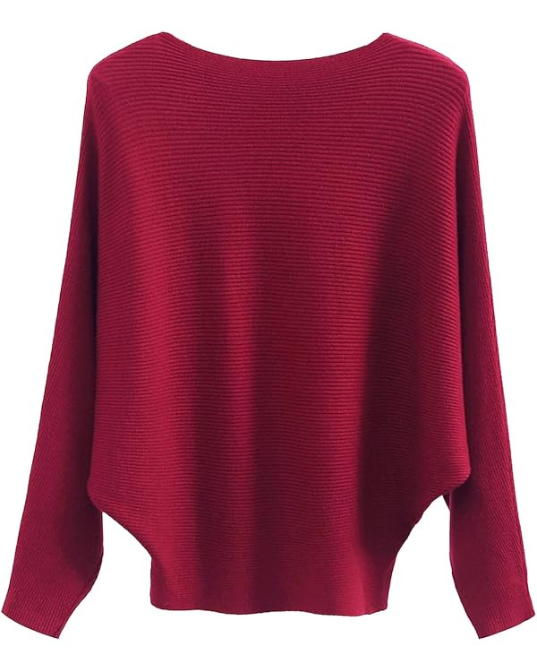 GABERLY Boat Neck Batwing Sleeves Dolman Knitted Sweaters and Pullovers Tops for Women | Amazon (US)