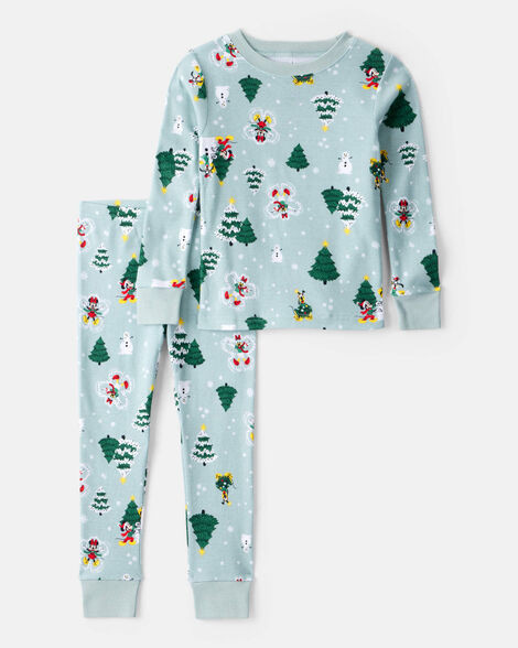 Toddler Disney© Mickey Mouse 100% Cotton Long-Sleeve Snug Fit 2-Piece Pajamas - Blue | Carter's Inc