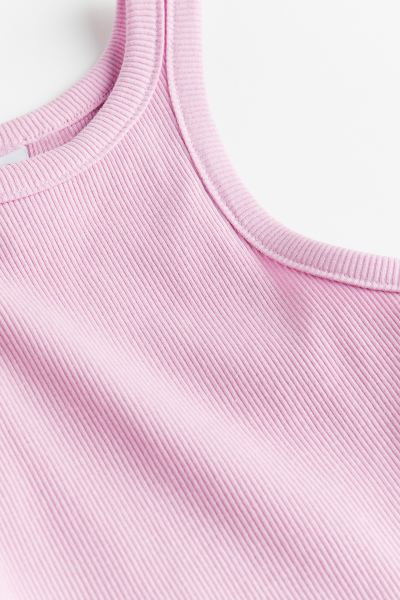 Crop Tank Top - Light pink - Ladies | H&M US | H&M (US + CA)