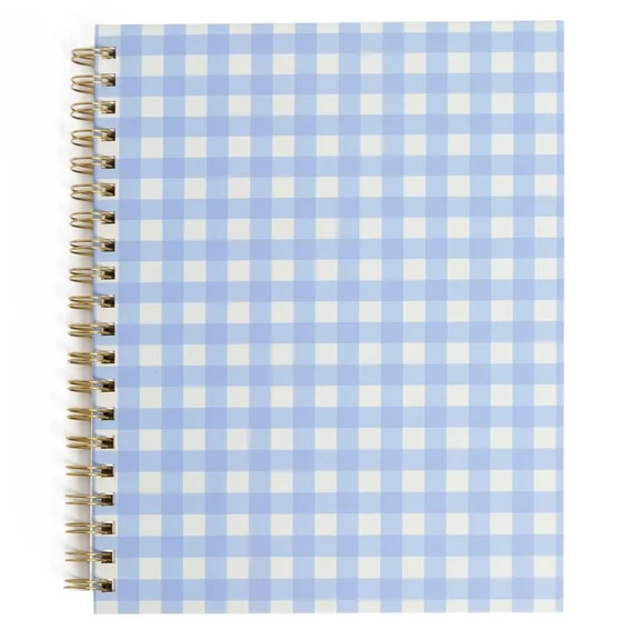 Pearhead Blue Gingham College Ruled Spiral Notebook with Hardcover, 8 x 10.5 inches, 200 Pages | Walmart (US)