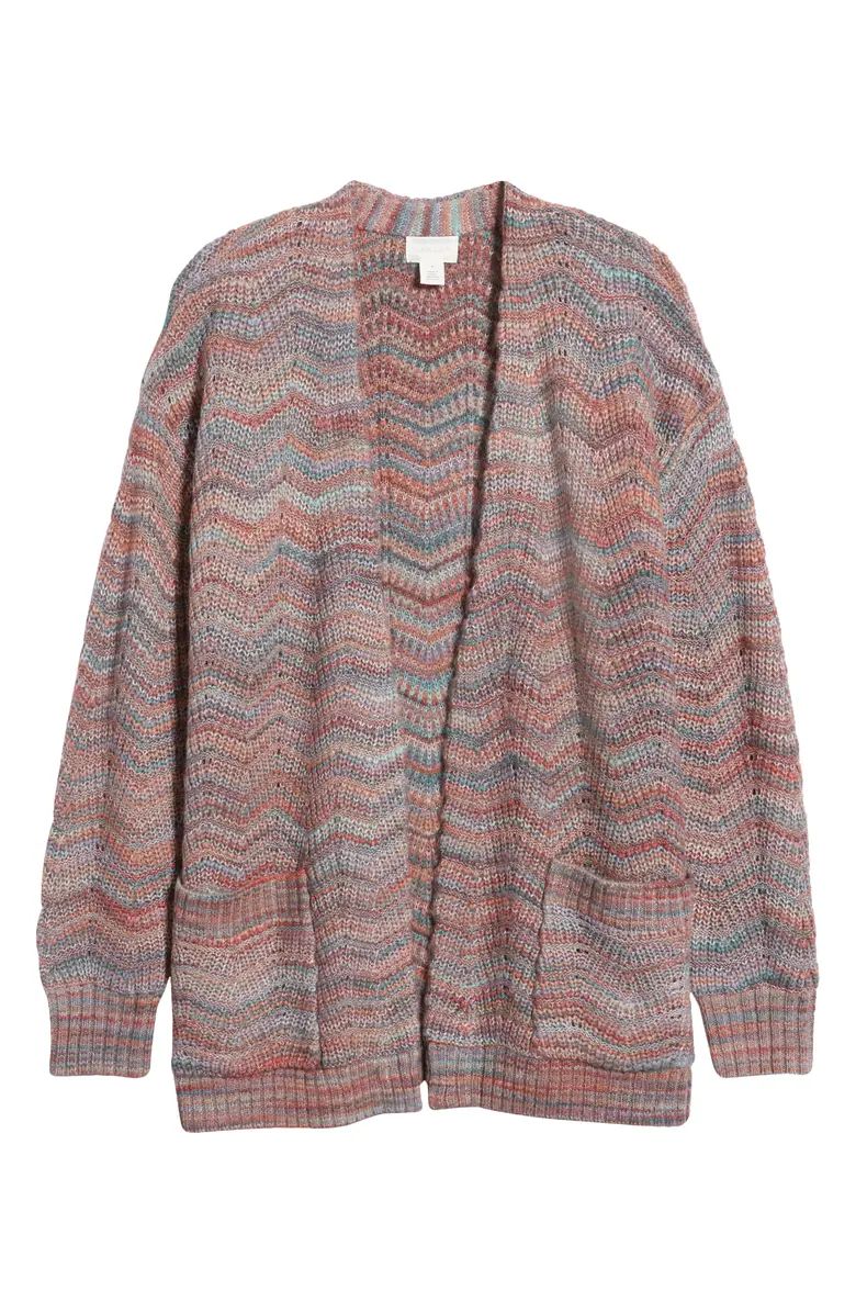 Multicolor Chevron Stripe Open Front Cardigan | Nordstrom