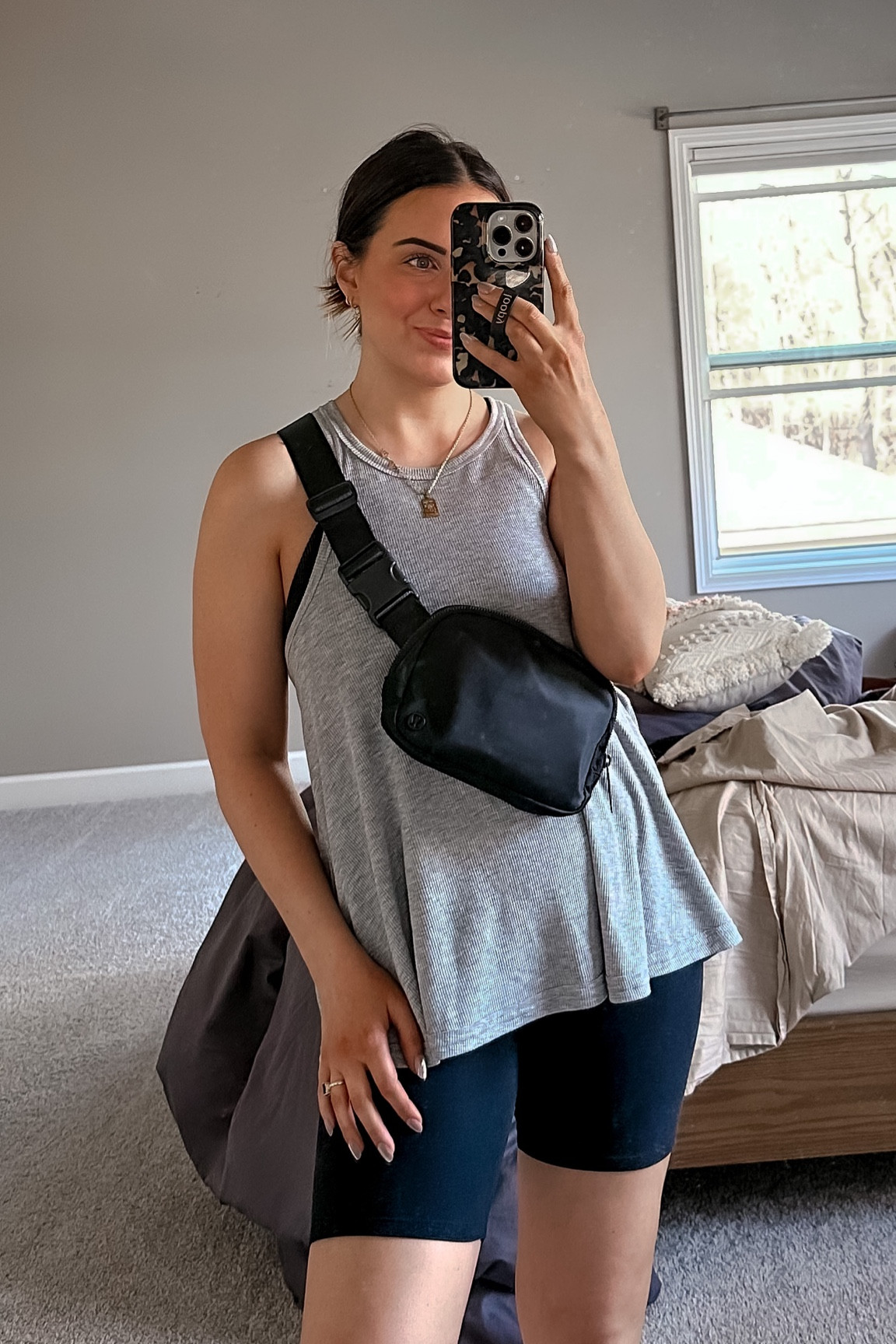 Today’s casual outfit! Xs tank, m/l crop sports bra tank, s in Abercrombie bike shorts! 

#loungewear #freepeople #traveloutfit

#LTKSeasonal #LTKunder100 #LTKitbag