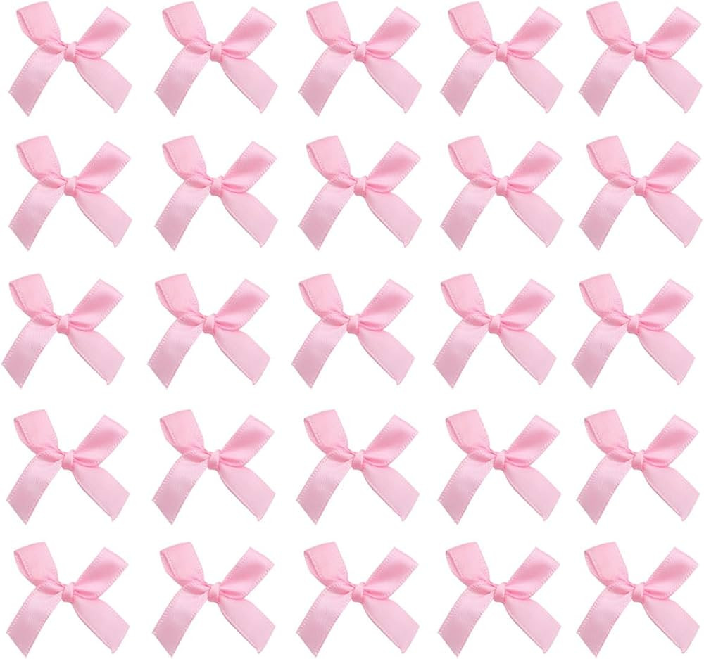 Satin Ribbon Bows, 100Pcs Mini Ribbon Bows Bowknot for Hand Account Sewing Appliques Crafts Decor... | Amazon (US)