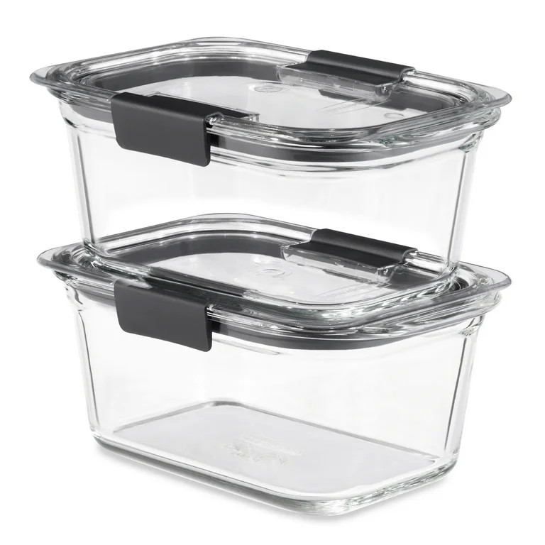 Rubbermaid Brilliance Glass Food Storage Containers, 2-Pack with Lids, BPA Free and Leak Proof, 4... | Walmart (US)