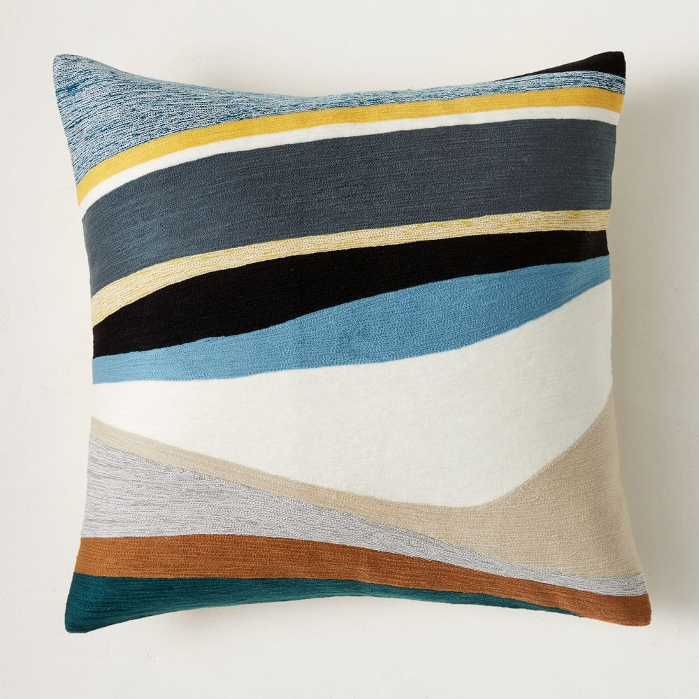 Crewel Rising Tide Pillow Cover | West Elm (US)