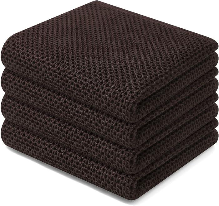 Homaxy 100% Cotton Waffle Weave Kitchen Dish Towels, Ultra Soft Absorbent Quick Drying Cleaning T... | Amazon (US)