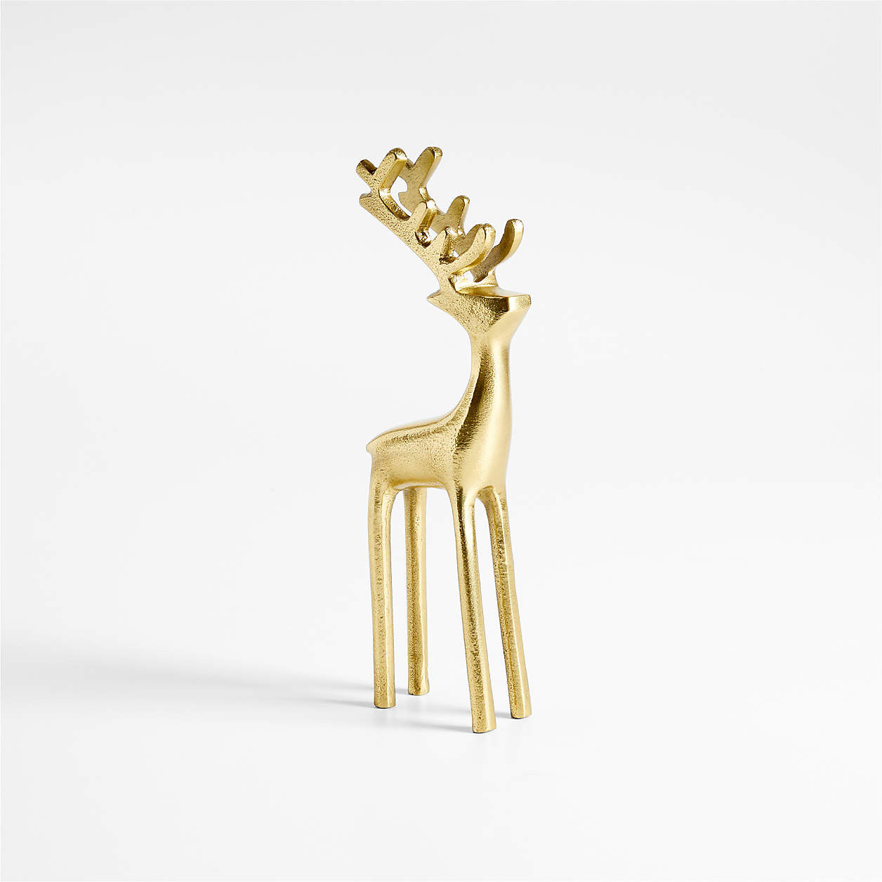 Brass Finish Holiday Reindeer Decoration 9" + Reviews | Crate & Barrel | Crate & Barrel