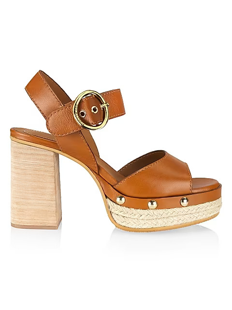 Vivane Leather Platform Ankle-Strap Sandals | Saks Fifth Avenue