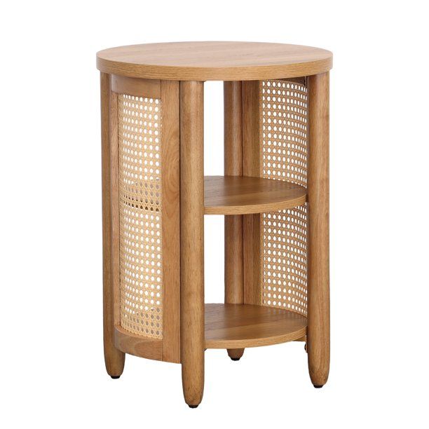 Better Homes & Gardens Springwood Caning Side Table, Light Honey Finish | Walmart (US)