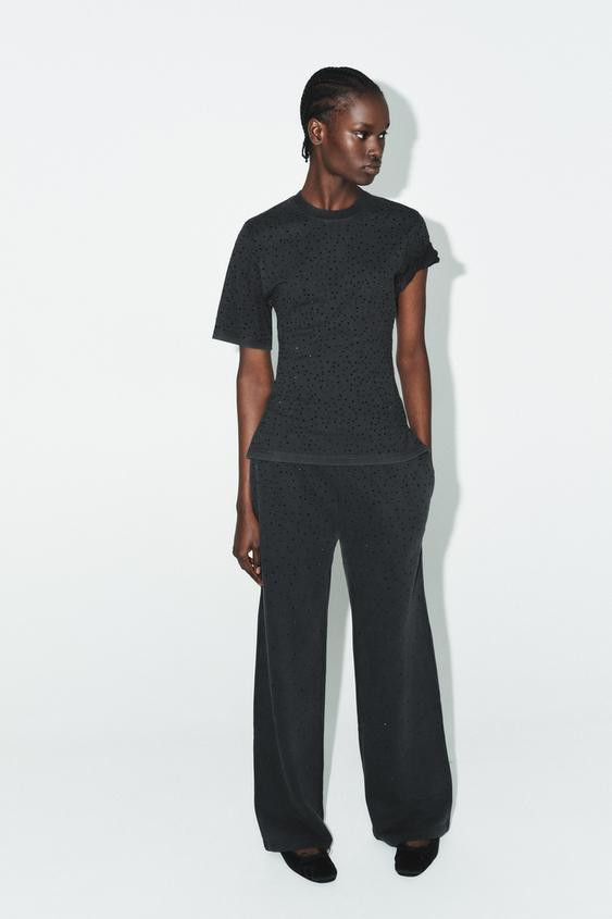 SHINY PLUSH TROUSERS | Zara UK