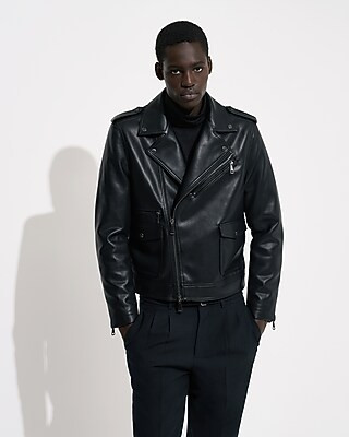 Express x Simon Spurr Faux Leather Moto Jacket | Express