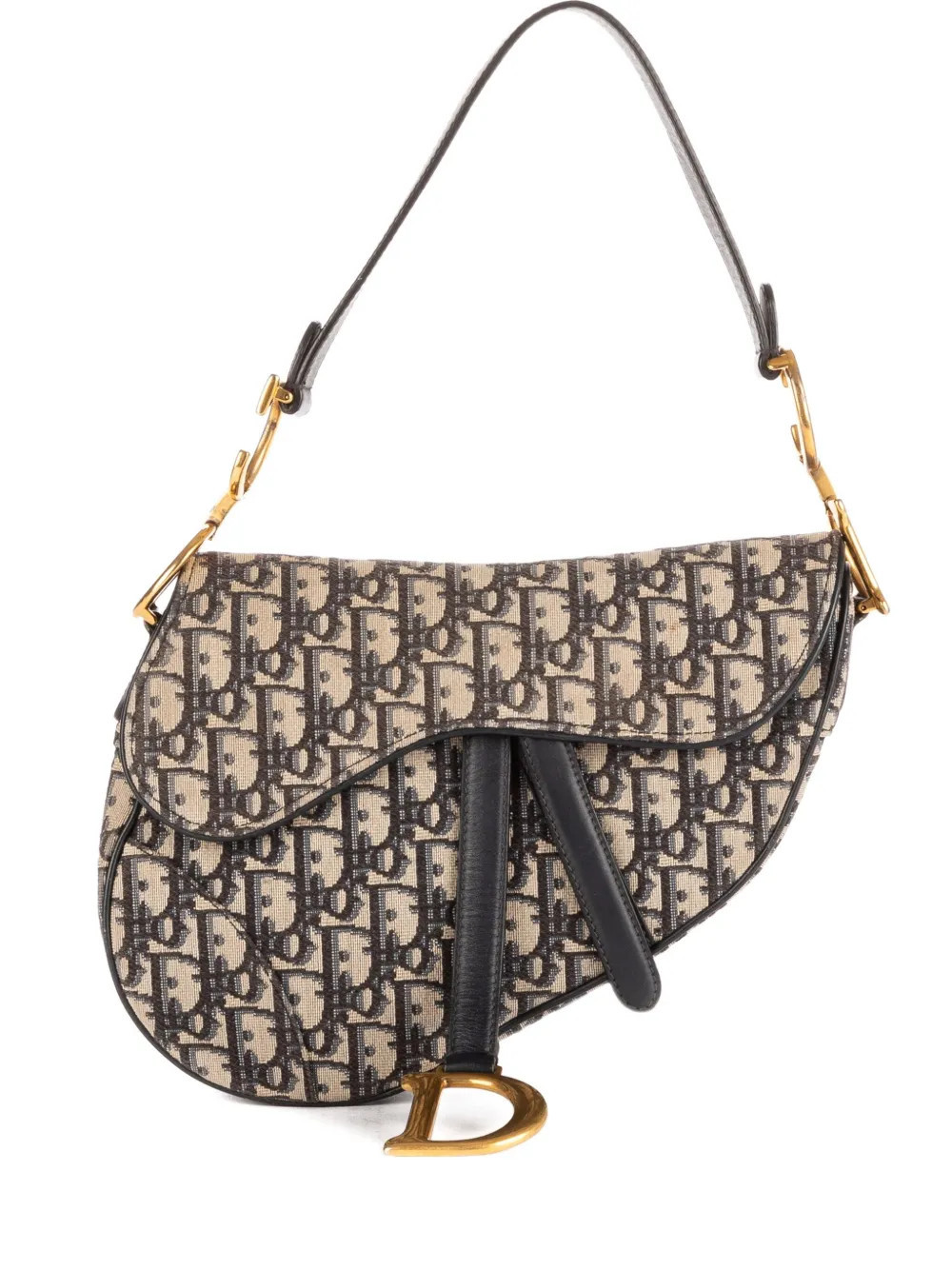 Christian Dior Pre-Owned Oblique Saddle shoulder bag - Neutrals | Farfetch Global