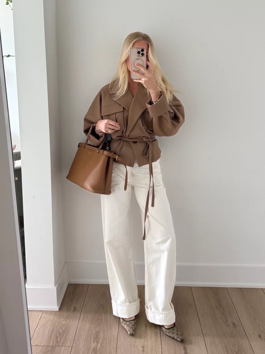 Jacket back in stock!! Wearing a small in jacket, 26 in jeans, shoes are tts, linked similar bag! #kathleenpost#LTKStyleTip

Spring outfit 2026, spring transition, spring looks, spring jacket

#LTKSeasonal #LTKootd #LTKgrwm