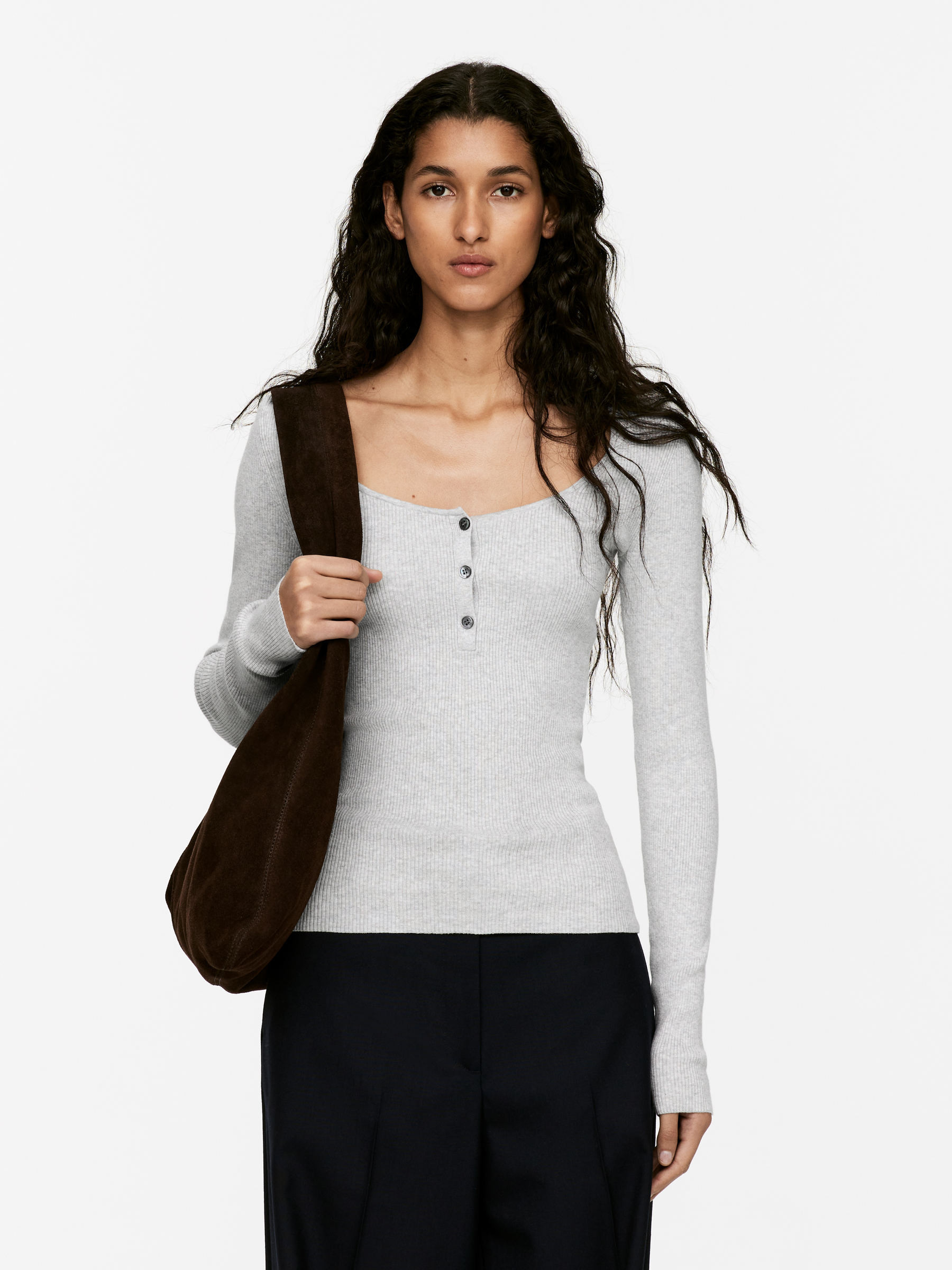 Ballerina-Neckline Top – Grey – Women – ARKET GB | Arket UK