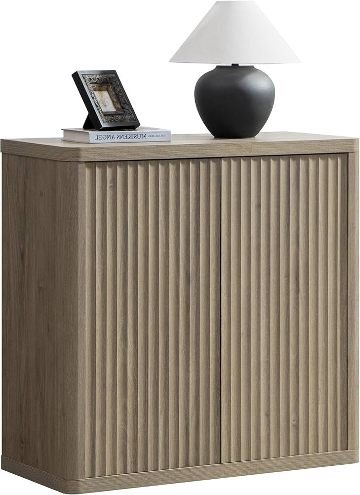 SICOTAS Buffet Cabinet with Storage Sideboard Accent Modern Credenza with Doors & Shelves Fluted ... | Amazon (US)