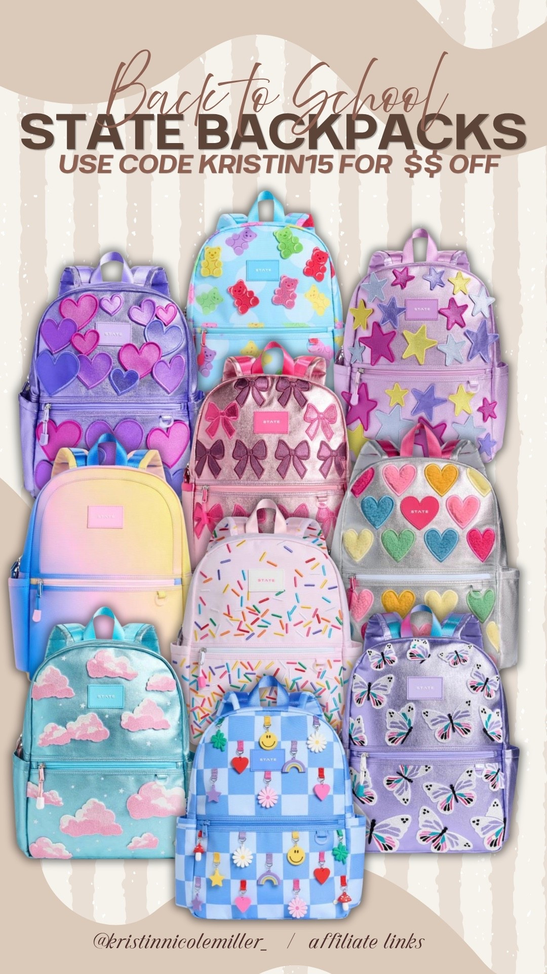 STATE backpacks for Back to School! Use code KRISTIN15 for $$ off!! 🎒 

Kids family BTS trending patterned unique fun girls colorful chrome

#LTKmomlife #LTKKids #LTKSeasonal