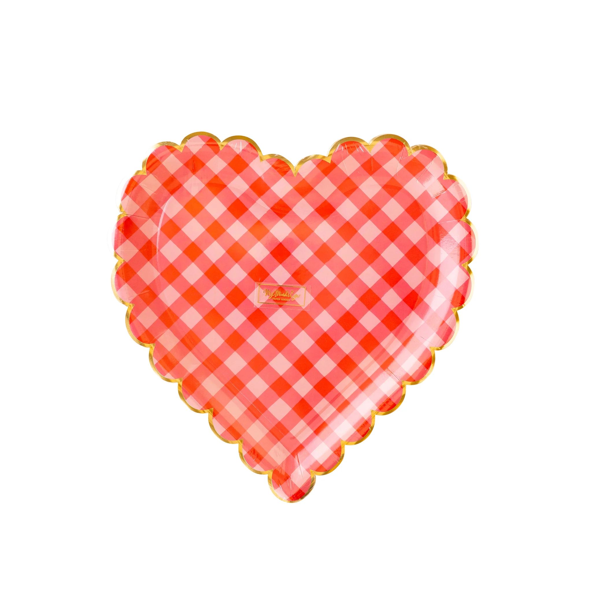 Checkered Heart Shaped Paper Plate | My Mind's Eye