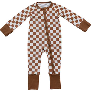 Mebie Baby Rust Checkered Bamboo Zipper | Mebie Baby