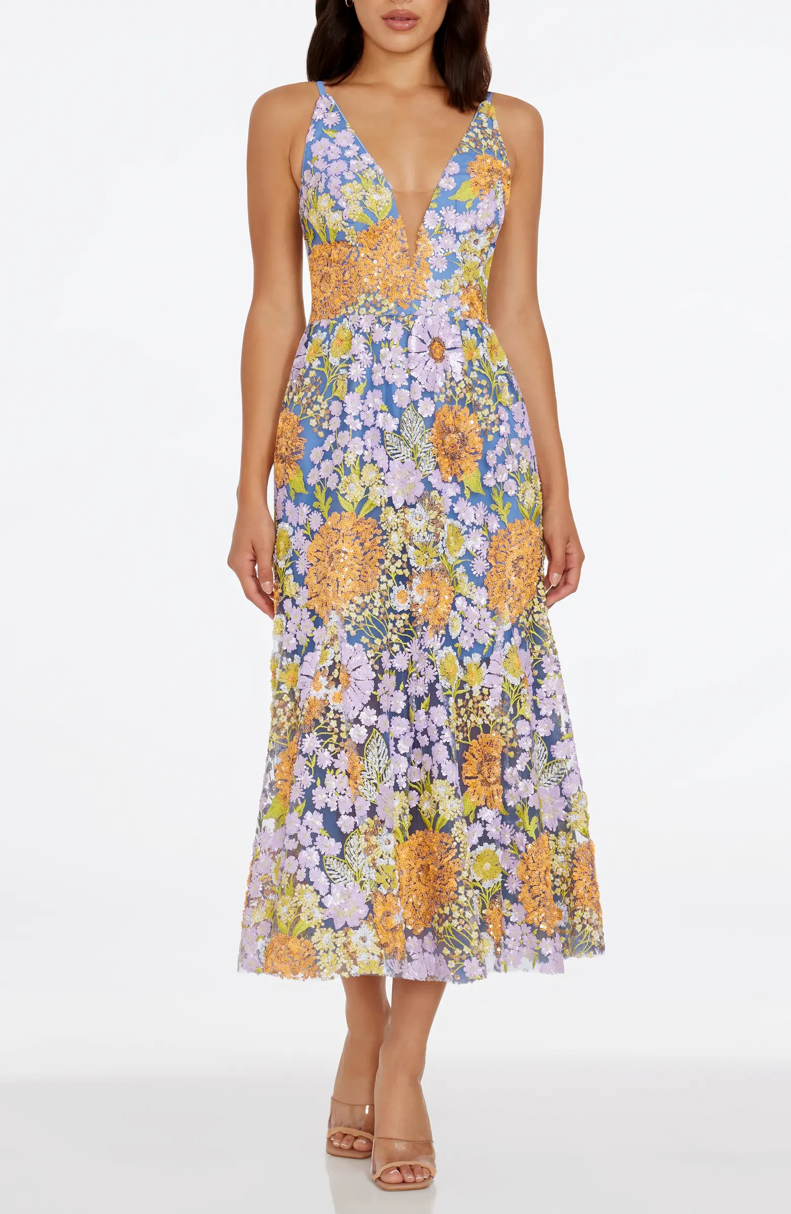 Sierra Floral Sequin Cocktail Dress | Nordstrom