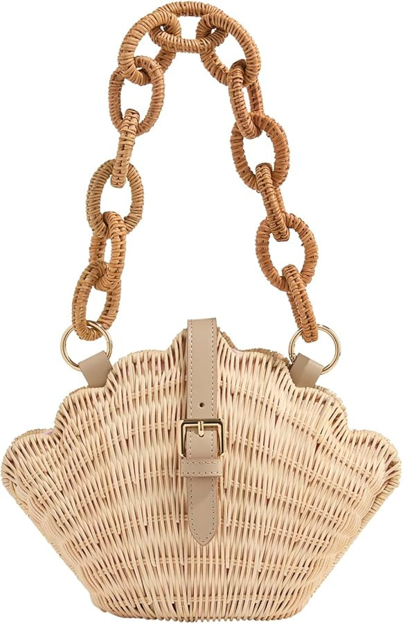 vineyard vines Wicker Clamshell Clutch, Cappuccino, onesz | Amazon (US)