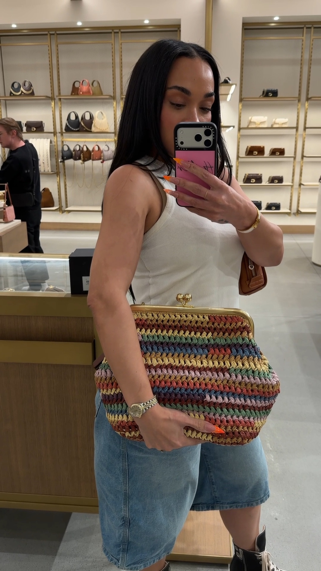 How cute is the coach bag ❤️💛🤎💚