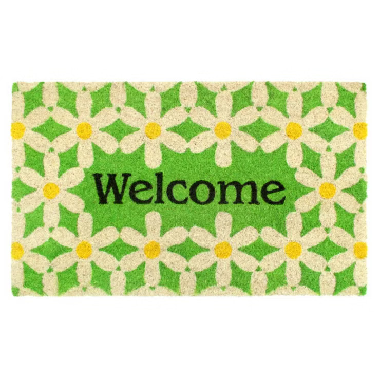 1'6" x 2'6" Tufted Daisy Coir Doormat Green - Raj | Target