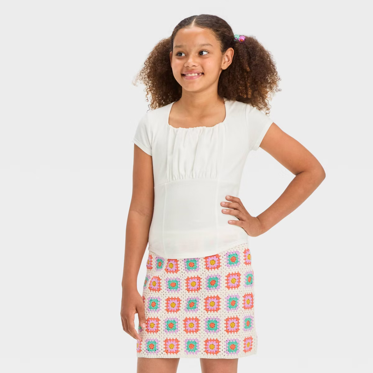 Girls' Short Sleeve Ruched Bust Top - art class™ | Target