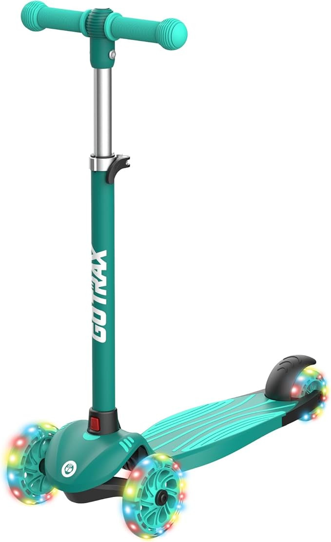 Gotrax KS1 Kids Kick Scooter, LED Lighted Wheels and 3 Adjustable Height Handlebars, Lean-to-Stee... | Amazon (US)