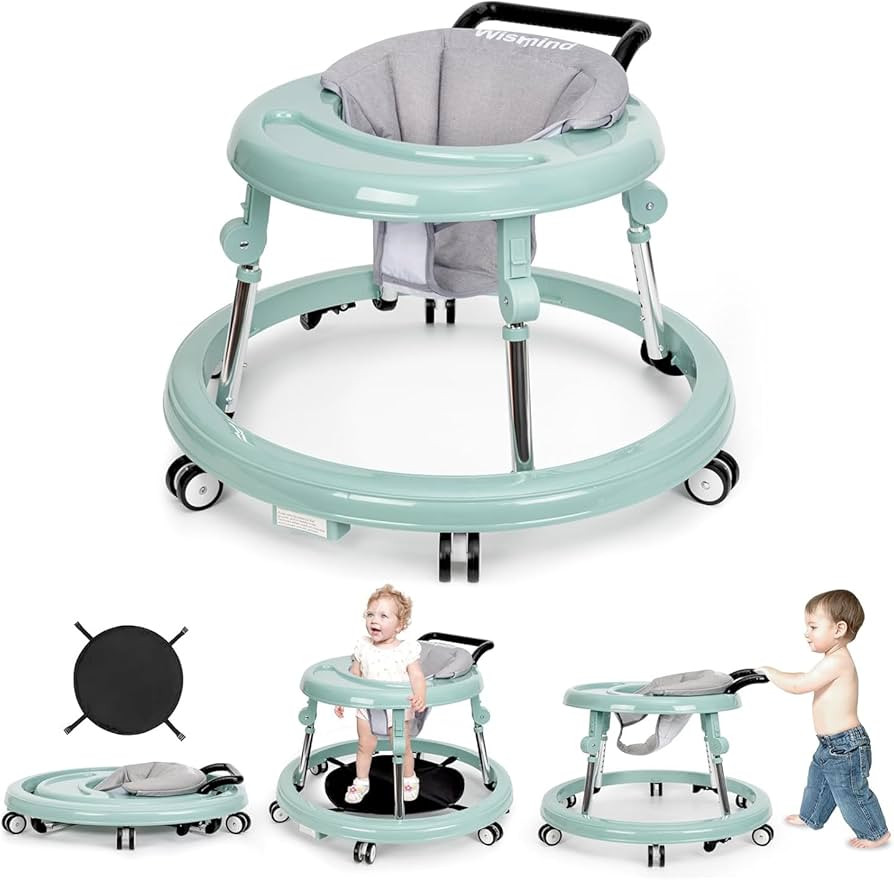 Wismind Baby Walker Foldable with 9 Adjustable Heights, Baby Walkers and Activity Center for Boys... | Amazon (US)