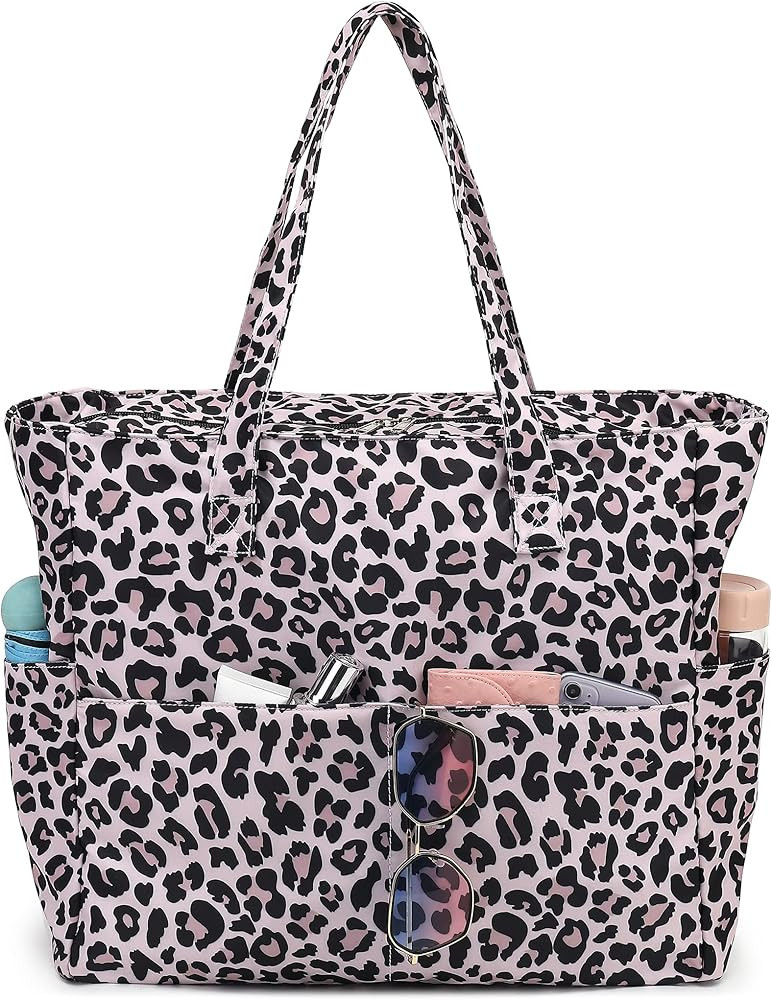 Large Beach Tote Bag Women Waterproof Sandproof Zipper Beach Tote Bag for Pool Gym Grocery Travel wi | Amazon (US)