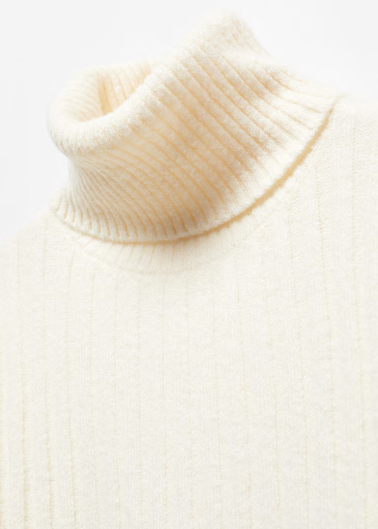 Rolled neck cable sweater -  Women | Mango USA | MANGO (US)