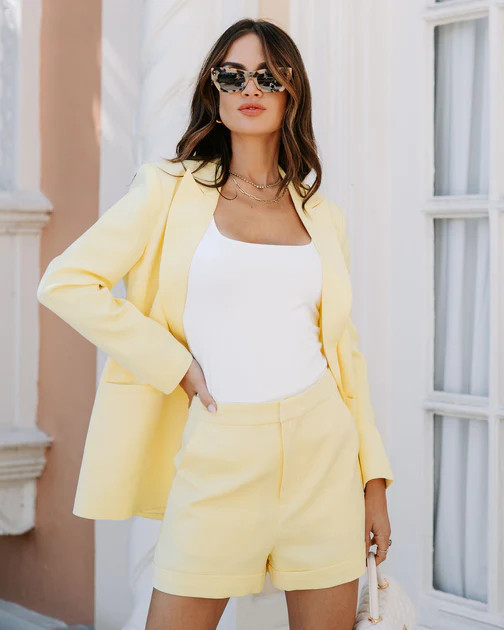 Standards Pocketed Blazer - Lemon | VICI