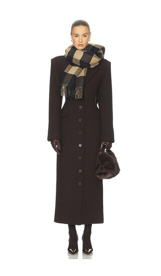 Helsa Italian Wool Blend Topcoat in Chocolate. - size XS | Revolve Clothing (Global)