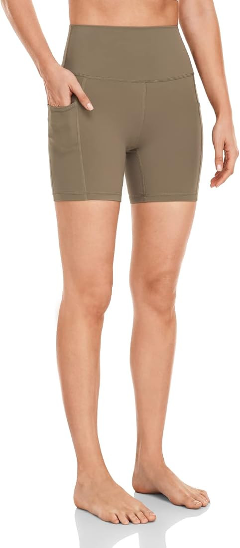 HeyNuts Essential Biker Shorts with Side Pockets for Women, High Waisted Workout Compression Yoga... | Amazon (US)