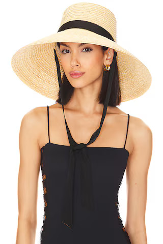 Hat Attack Cora Sun Hat in Natural & Black from Revolve.com | Revolve Clothing (Global)