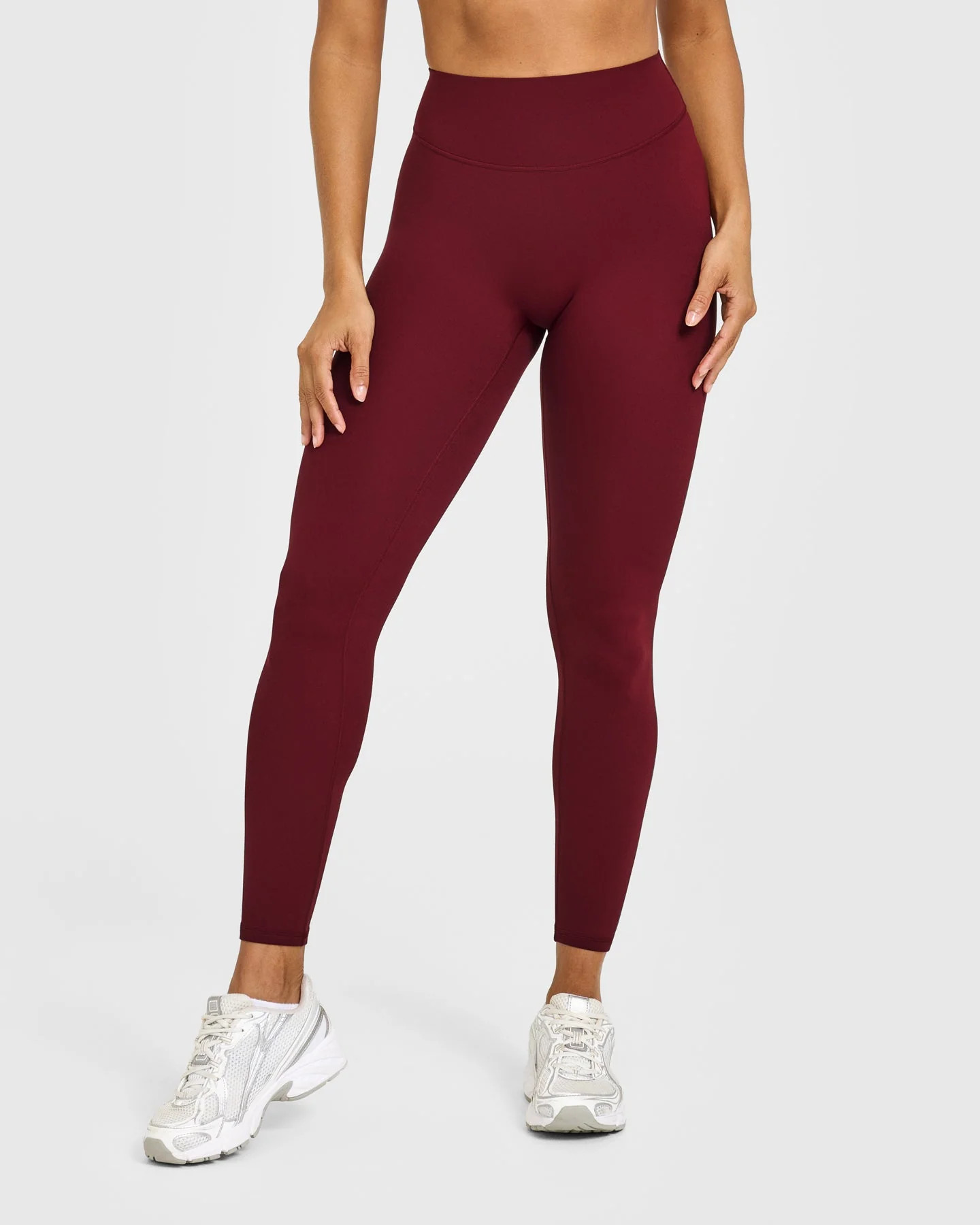 SoftMotion™ High Waisted Leggings with White Logo 
 Light Rosewood | Oner Active (UK / US)