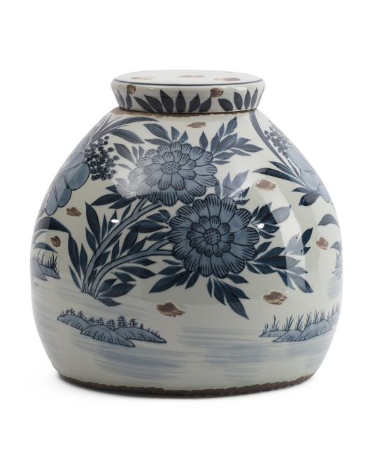 11in Floral Ceramic Jar With Lid | Home | Marshalls | Marshalls