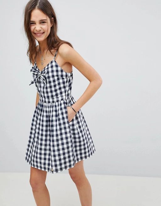 Superdry Gingham Knot Front Cami Dress | ASOS US