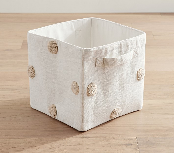 Embroidered Dot Storage Bin | Pottery Barn Kids