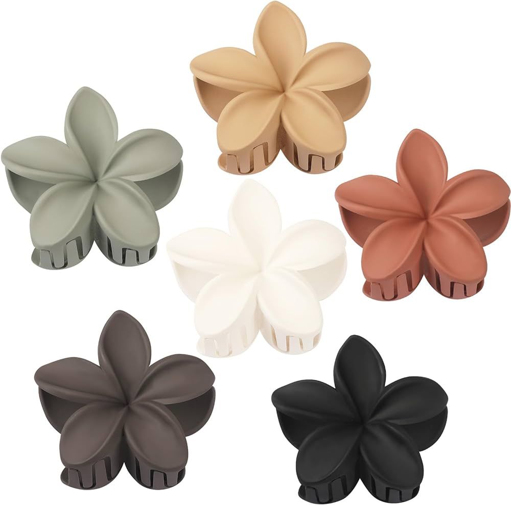 Sisiaipu Flower Claw Clips 6 Pcs Large Hair Claw Clips for Thick Hair Hawaiian Hair Clips 3.3 inc... | Amazon (US)