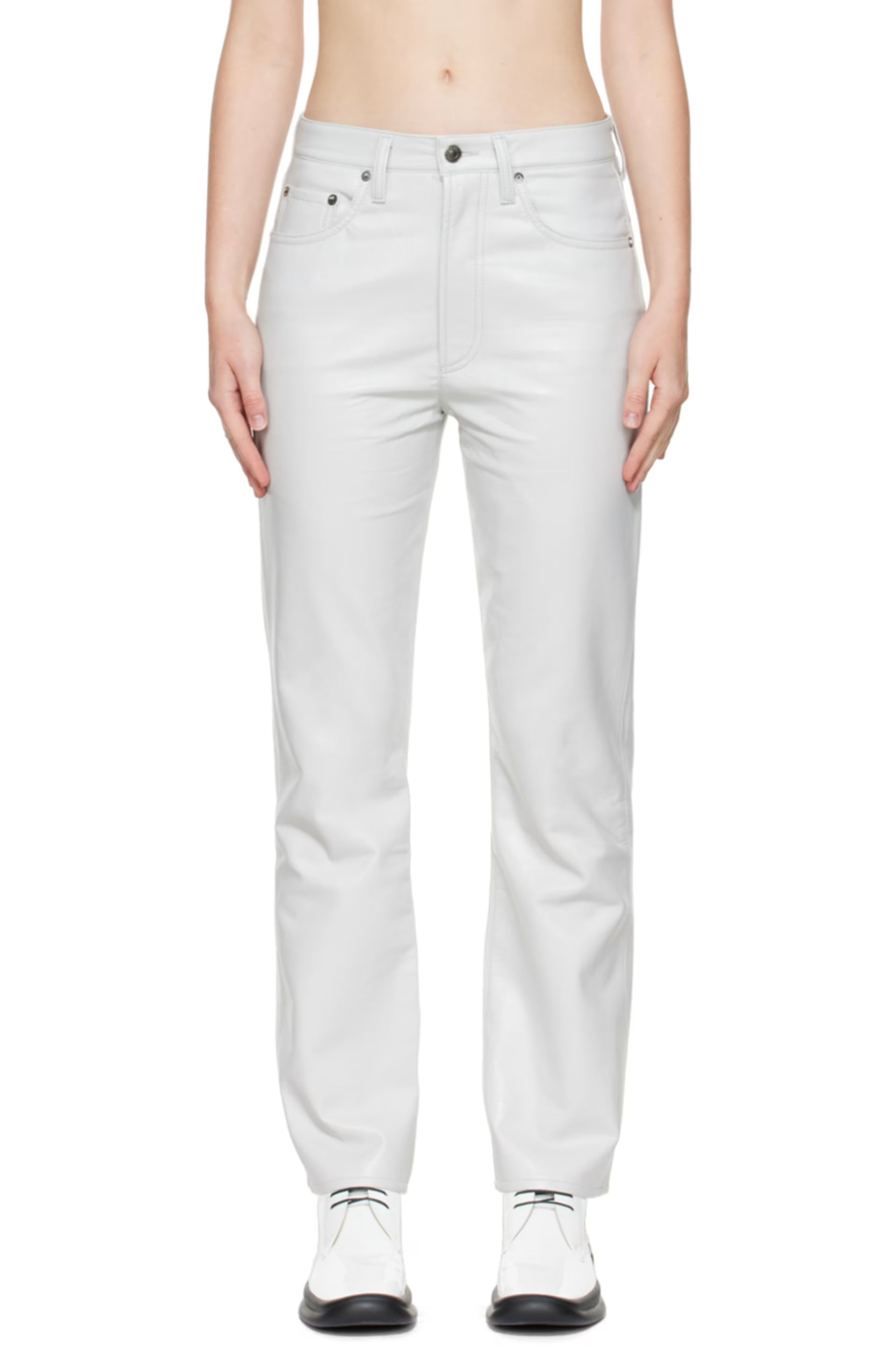 Gray Relaxed Leather Pants | SSENSE