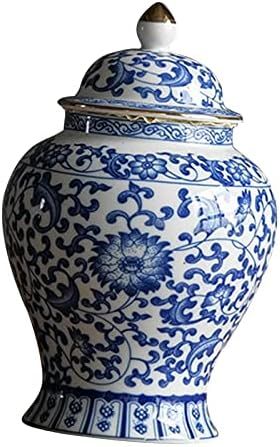 Bothyi Ceramic Ginger Jar Glazed Hand Painted Asian Decor Multi Purpose Porcelain Jar, Style A | Amazon (US)