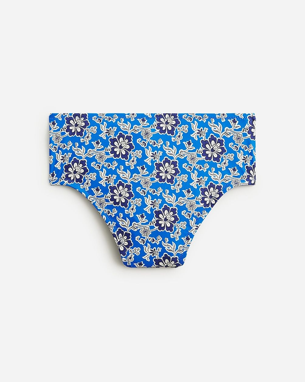 High-rise bikini bottom in cobalt floral | J.Crew US