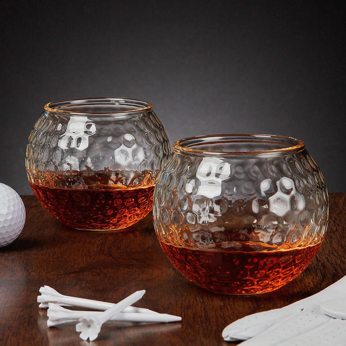 Par Excellence Golf Ball Whiskey Glasses, Set of 2 | HomeWetBar.com