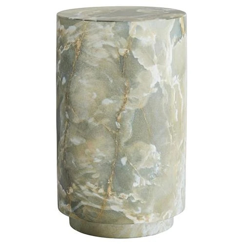 Herbie Global Bazaar Jade Faux Marble Round Drum Accent Table | Kathy Kuo Home