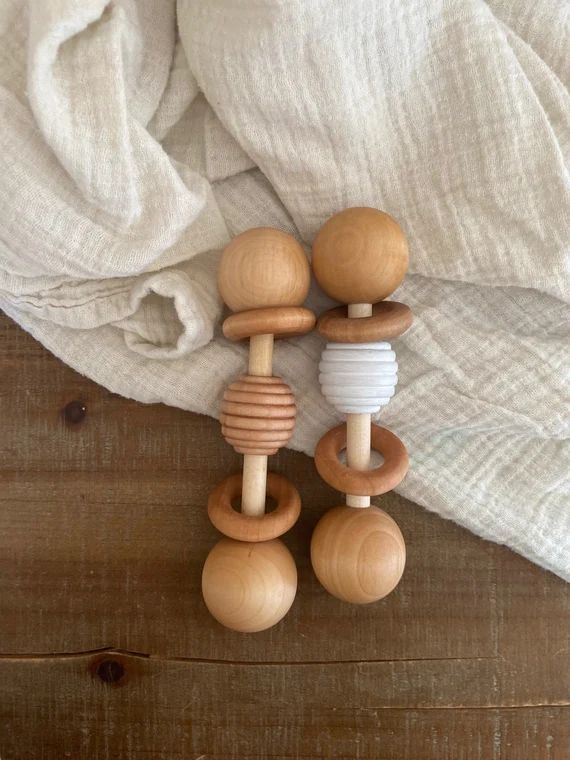 Baby Rattle  Wooden Baby Toys  Wood Baby Toy  Natural Baby | Etsy | Etsy (US)