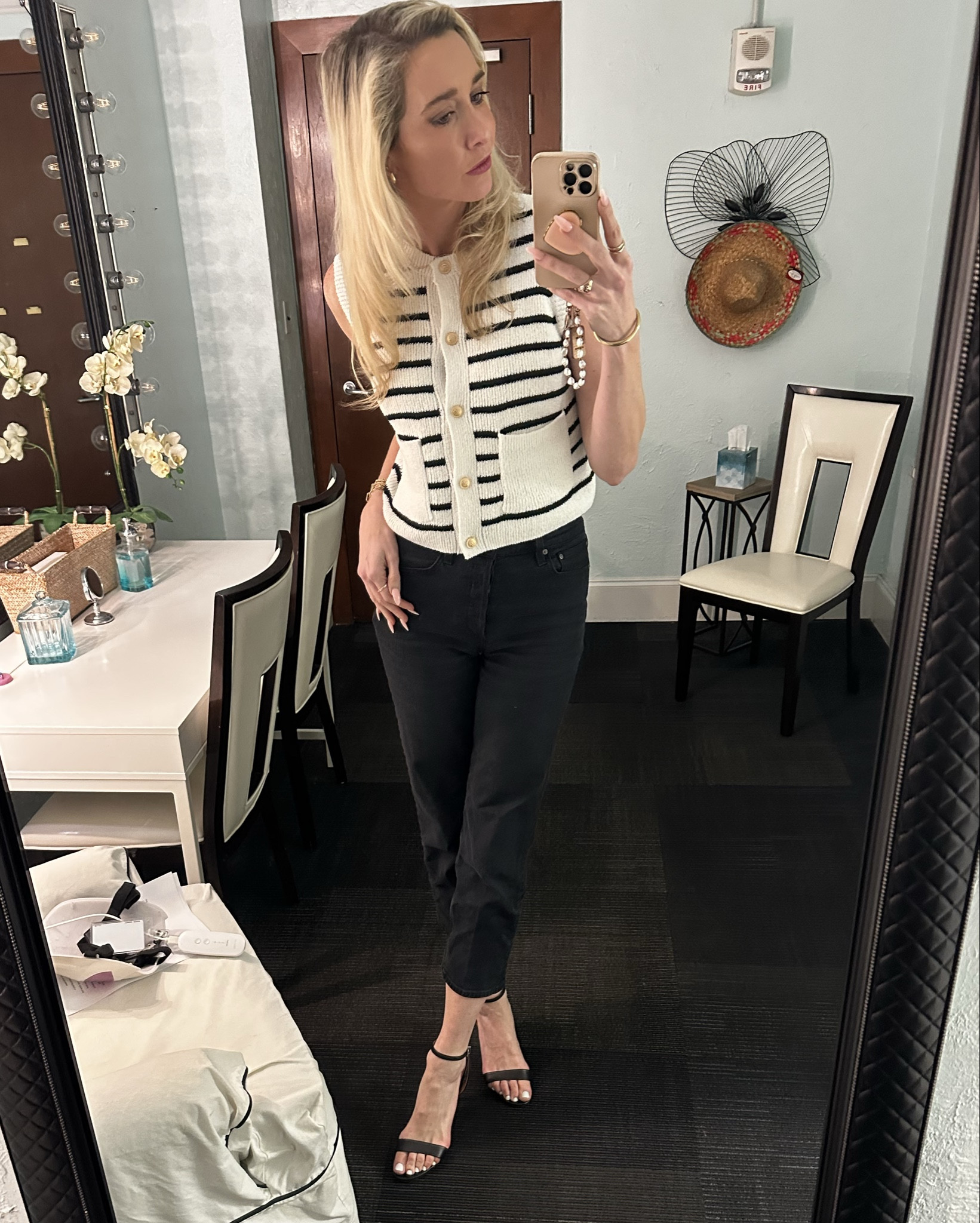 Black and white striped knit best/sleeveless sweater- giving a nautical nod on the show today! 

#LTKFindsUnder100 #LTKStyleTip #LTKSeasonal