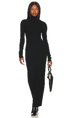 COTTON CITIZEN Verona Turtleneck Maxi Dress in Jet Black from Revolve.com | Revolve Clothing (Global)